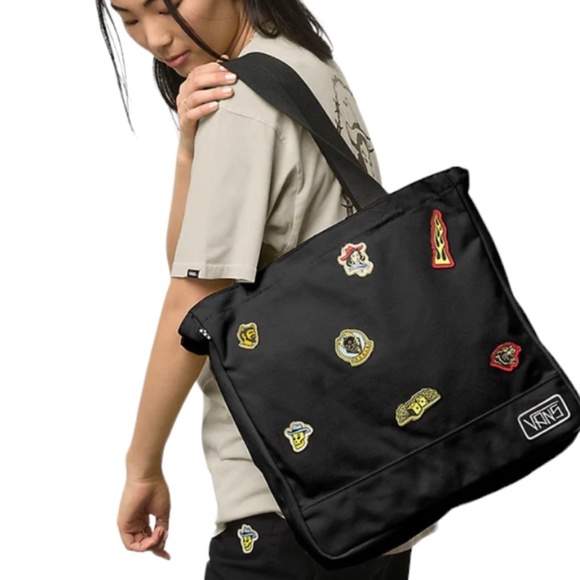 Vans Handbags - VANS Berle Tote Black Bag Cotton Unisex Size VN0A7PP8BLK